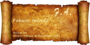 Fekecs Anikó névjegykártya